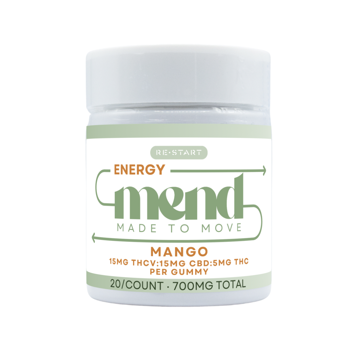 MEND Delta 9 THCV CBD 35MG Gummies Mango (2:7:7) / 20-ct